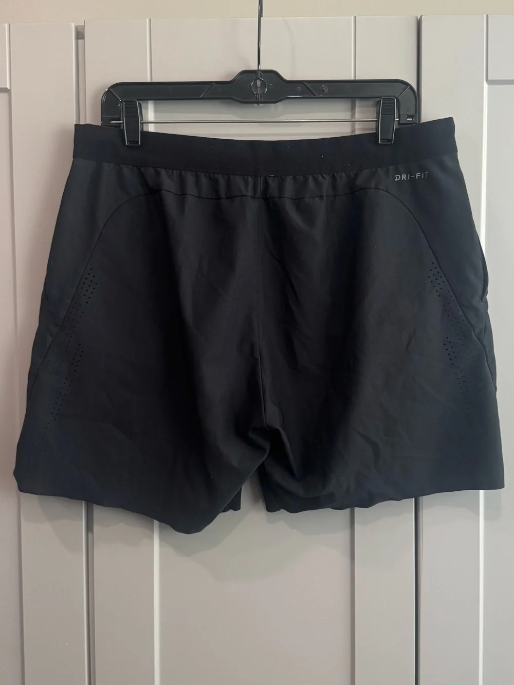 Nike Black Women's Athletic Shorts with White Swoosh